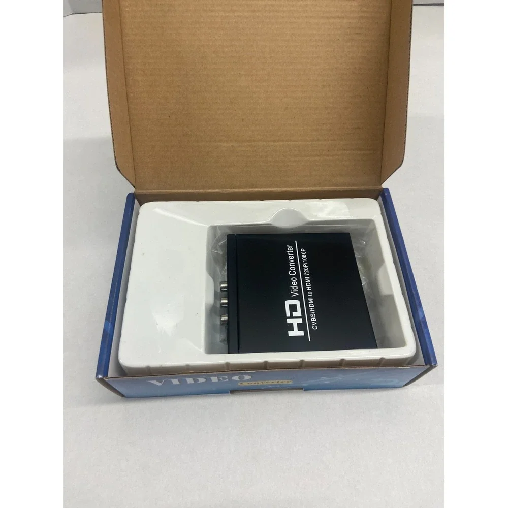 HD Video Converter CVBS/HDMI to HDMI 720P 1080P AV Adapter Box w/ Box